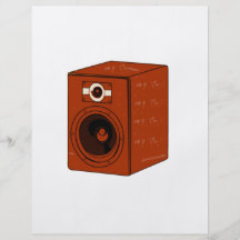 Graphique simple de Grunged de haut-parleur rouge- Prospectus En Couleur