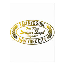 graphique urbain d'âme de nyc de taxi carte postale