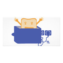grappig broodroosterpictogram gepersonaliseerde fotokaarten