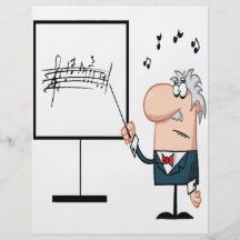 grappige de leraarscartoon van de muziekprofessor persoonlijke folder