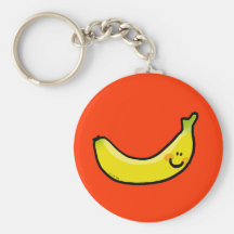 Grappige gele banaan sleutelhangers