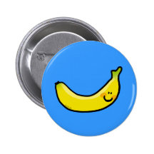 Grappige gele banaan speld button