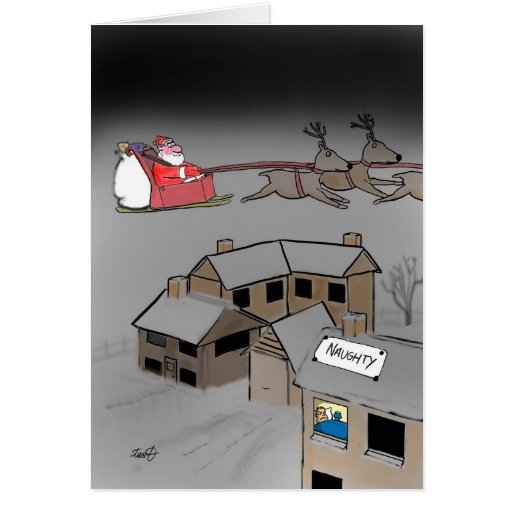 Grappige Kerstkaart: Ongehoorzaam of Nice Wenskaarten | Zazzle
