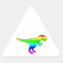 Grappige Natuurlijk van de Regenboog t-Rex Driehoekige Stickers