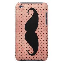 Grappige Snor op de Leuke Roze Achtergrond van de  iPod Touch Hoesje
