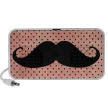 Grappige Snor op de Leuke Roze Achtergrond van de  iPhone Speakers