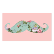 Grappige Vintage Rode Roze BloemenSnor Girly Visitekaartjes Sjabloon