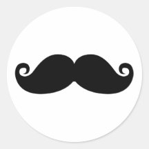 Grappige Vintage Zwarte Snor Sticker