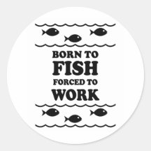 Grappige visserij ronde sticker