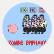 Grappige zombie ronde stickers