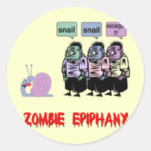 Grappige zombie ronde stickers