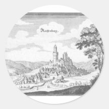 Gravure de cuivre de Reiffenberg Adhésif Rond