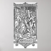 Gravure médiévale de Jésus et de croix Posters