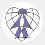 Grayland Daisy Blue Heart Logo Ronde Sticker
