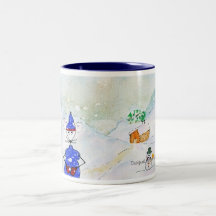 Grelotte en hiver sous la tempête mugs à café
