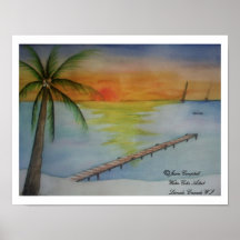 Grenadian Zonsondergang 2 Print