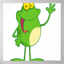 grenouille amicale de ondulation idiote de froggy poster