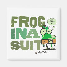 Grenouille dans un aimant de carré de costume