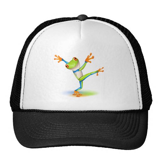 Grenouille d'arbre de danse casquettes de camionneur
