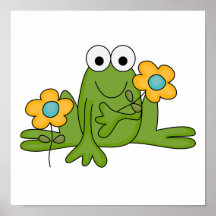 grenouille de froggy de fleur affiches