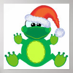 grenouille de Noël de père Noël de goofkins Affiches