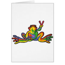 Grenouille de paix cartes de vœux