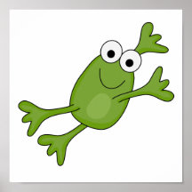 grenouille heureuse de saut poster