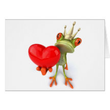 Grenouille le Roi Heart Cartes De Vœux