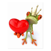 Grenouille le Roi Heart Cartes Postales
