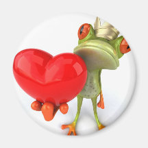 Grenouille le Roi Heart Magnets Pour Réfrigérateur