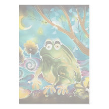Grenouille lunatique heureuse à la peinture en soi carte de visite