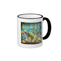 Grenouille lunatique heureuse à la peinture en soi tasses