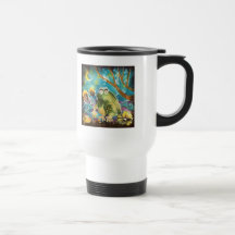 Grenouille lunatique heureuse à la peinture en soi tasse à café