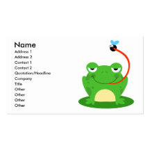 grenouille maladroite attrapant une bande dessinée modèle de carte de visite