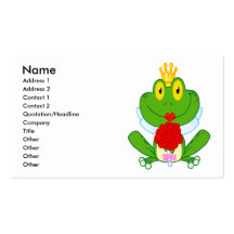 grenouille mignonne de froggy de jeune mariée de b modèle de carte de visite