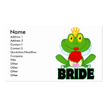 grenouille mignonne de froggy de jeune mariée de b cartes de visite personnelles