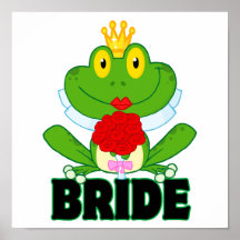 grenouille mignonne de froggy de jeune mariée de b posters