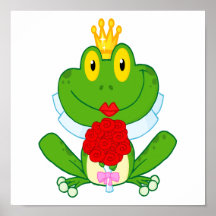grenouille mignonne de froggy de jeune mariée de b affiches