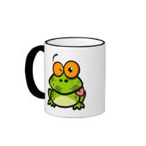 grenouille mignonne maladroite collant la langue