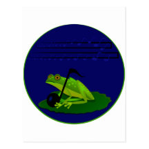 Grenouille sur Lilypad avec des notes de musique Cartes Postales