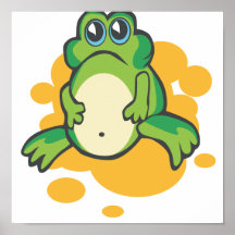 grenouille triste idiote de froggy de bande dessin posters