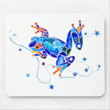 GRENOUILLES D'ARBRE BLEUES FOLLES TAPIS DE SOURIS