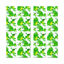 Grenouilles effrayées curieuses folles fâchées d'é impression sur toile