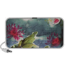 Grenouilles et fleurs haut-parleurs ordinateur portable
