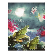 Grenouilles et fleurs invitation