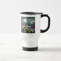 Grenouilles et fleurs tasse à café