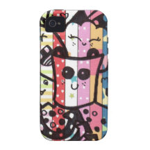 griffonnage coloré de kawaii coque iPhone 4