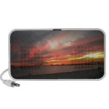 Griffonnage de Long Beach de coucher du soleil Haut-parleurs Mp3