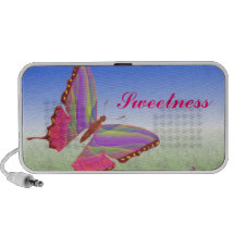 Griffonnage de papillon haut-parleurs ordinateur portable