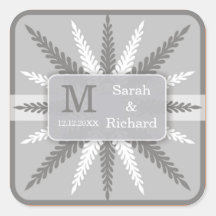 Grijze het sticker-Zilver met monogram van het Huw